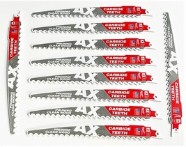 10 MILWAUKEE AX 9&quot; CARBIDE PRUNING SAWZALL BLADES 3TPI RECIPROCATING SAW... - £77.66 GBP