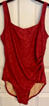 Vintge Jantzen Classics Women’s Swimsuit~ Size 14~Red On Red Floral Print - £15.82 GBP