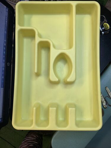 Vintage Yellow Retro Rubbermaid Silverware Tray Drawer Organizer #2921 Utensils - $19.99