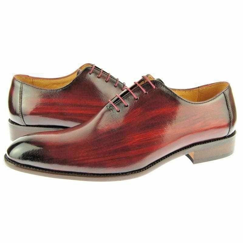 Handmade Men's Genuine Leather Burgundy Derby Brogue Oxford Dress Shoes 2019