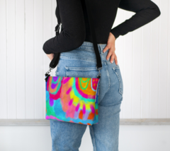 Abstract Art Vegan Leather Crossbody Bag Purse Shoulder Bag Handbag - $65.00