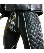 Men&#39;s Real Cowhide Leather Pants Double Zips BLUF Bikers Lederhosen Lede... - £102.21 GBP