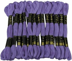 Anchor Threads Cross Stitch Stranded Cotton Thread Sewing Hand Embroidery Purple - £9.49 GBP