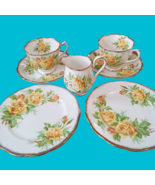 Royal Albert Yellow Tea Rose Tea for Two Set 7 Pcs. England Bone China - $50.00