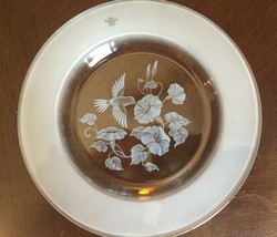 Avon Collection Frosted Hummingbird 24% Lead Crystal Soup/Salad Plate  8&quot;  - £15.71 GBP