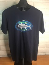 Mossy Oak Men&#39;s T-Shirt &#39;Fishing Charters&#39; Dark Blue - Sz Medium - See Condition - £11.76 GBP