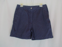 L.L.Bean shorts women Size 12 Reg navy blue flat front inseam 5-1/2&quot; - $15.63