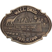 Vintage 1991 Belt Buckle Wall Drug South Dakota Lot 23-8-5 Sold Brass - £27.68 GBP