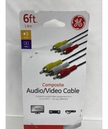 GE Composite Audio Video Cable 6 ft. 1.8 m HDTV DVD Player 33608 rca All... - €2,94 EUR