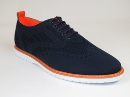 Men Comfort Casual Knit Fabric Wingtip Lace Sneaker Shoes #FRESHORT Navy... - $59.99
