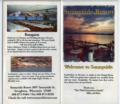 Sunnyside Resort Menu Sunnyside Street Stoughton Wisconsin - £14.26 GBP