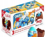 ZAINI SMURFS Milk Chocolate Surprise Eggs with Collectible Prize BOX 3pcs - £9.76 GBP+