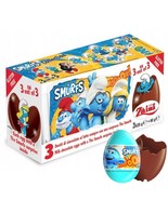 ZAINI SMURFS Milk Chocolate Surprise Eggs with Collectible Prize BOX 3pcs - £8.70 GBP+