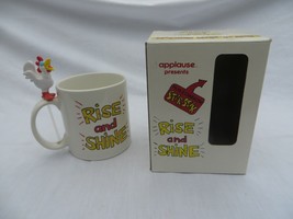 Vintage 1980s Applause Rise And Shine Coffee Mug Stir Stix Nos - £14.59 GBP