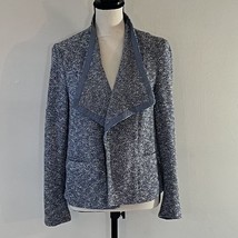 Talbots Women&#39;s Size M Tweed Open Front Blazer Jacket Blue/White - £15.57 GBP