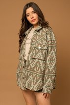 Bohemian Aztec Print Shacket with 3D Pockets - £76.52 GBP+