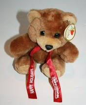 Camp Carnival Emily Collectibles Teddy Boa Bear 6&quot; Brown Plush Ribbon St... - £10.05 GBP