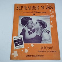 September Song Sheet Music Piano Voice Guitar 1938 Weill Anderson Huston - £7.18 GBP