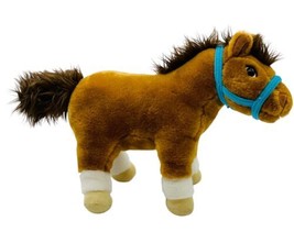 Commonwealth Pony Horse Brown Plush Blue Bridle 2006 Stuffed Animal 10 inch - £16.38 GBP