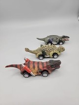 3 Dinosaur Toy Pull Back Cars, Unbranded, Great Working Condition - £11.70 GBP