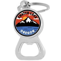 Crater Lake Oregon Bottle Opener Keychain - Metal Beer Bar Tool Key Ring - £8.58 GBP