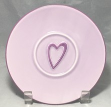 Starbucks Coffee 2006 pink with heart ceramic 6 1/2&quot; plate - £4.68 GBP