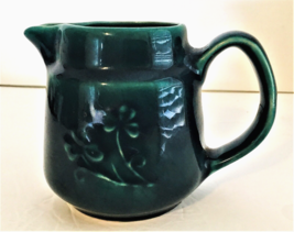 St Michael&#39;s House Pottery Ceramic Jug Green Clover 4&quot; Vtg Dublin Ireland EUC - £10.74 GBP