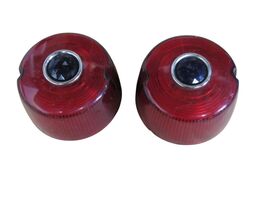 Harley Davidson Vintage Red with Blue Dot 3&quot; Turn Signal Lens Pair - $9.85