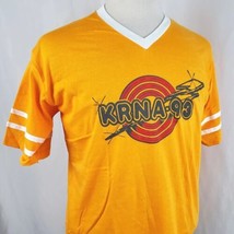 Vintage KRNA 93 T-Shirt Iowa&#39;s Rock n Roll Single Stitch Two Sided Deadstock USA - £72.05 GBP