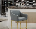 Bluebell Bar Stool Chair Pu Leather Upholstered Slope Arm Design Archite... - $231.99