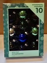 Christmas Tree Ornaments Glass Ball 1 1/2” Round 10ea Multi Color NIB 271M - £7.90 GBP