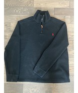 Polo Ralph Lauren Sweater Men&#39;s Large Black 1/4 Zip Mock Neck Pullover Pony - $273.40 MXN