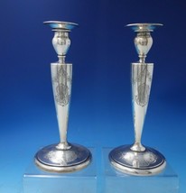 Black Starr and Frost Sterling Silver Candlestick Pair Bright-Cut #108 (#5460) - £545.24 GBP