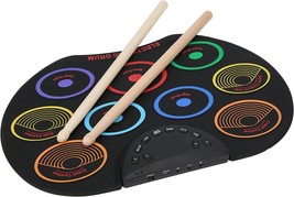 Kids Drum Roll Up Practice Drum Pad Beginner Percussion Instrument (Colorful - £36.75 GBP