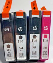 4pk Genuine Hp 2x 564XL Black High Yield 1x564 1x Magnt Ink Cartridge New No Box - $20.57