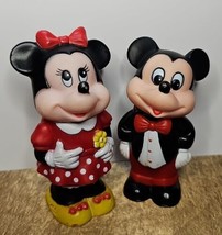 VTG 1986 Mickey Minnie Mouse Walt Disney Co Tootsie Toys 5&quot; Bubble Containers - £15.56 GBP