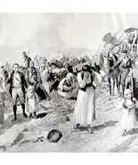 Greek Peasants Flee From Advancing Turks 1913 Plate Print 2 Page History... - €34,33 EUR