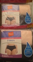 Hanes Women&#39;s 100% Cotton Briefs 2 Pack Lot of 2 - Total of 4 Size 7 - $15.83