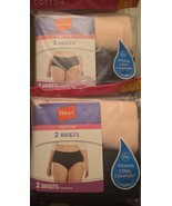 Hanes Women&#39;s 100% Cotton Briefs 2 Pack Lot of 2 - Total of 4 Size 7 - $15.83