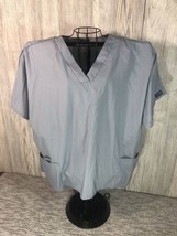 Authentic Cherokee Mens Womens Workwear Scrub Shirt Gray Size 3XL Style 4700 - £7.81 GBP