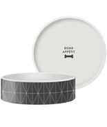 Grey Geo Diamond Pet Food Bowl, Small - £39.56 GBP