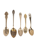 5 Collector Demitasse Spoons 4 US and 1 Egypt Lot Very Old - $26.11 CAD