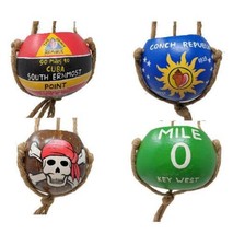 4 Hand Painted Key West Hanging Coconut Shell Planters Conch Republic Pi... - $19.97