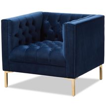 Baxton Studio Zanetta Luxe and Glamour Navy Velvet Upholstered Gold Fini... - $9,197.15 MXN
