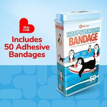 Penguin Shaped Self Adhesive Bandage, Latex Free Sterile Wound Care, 50 Count - £7.98 GBP