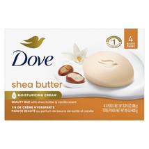 Dove Beauty Bar Soap Shea Butter 4 Count for Nourished, Radiant Skin, Enriches S - $17.76