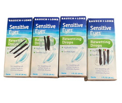 4x Bausch &amp; Lomb Sensitive Eye Rewetting Drops Dryness Relief  1oz Exp 1... - $35.99