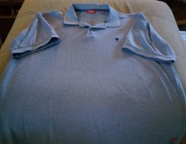 IZOD Polo Shirt Men&#39;s 2X Large Solid Blue Knit Short Sleeve Golf Shirt - £11.31 GBP