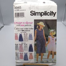 Vintage Sewing PATTERN Simplicity 8945, Girls Design a Dress 1994 Sundress - $8.80
