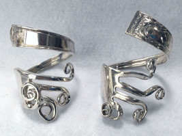 Elegant Pair Napkin Rings from Vintage Silverplate Flatware (#10791) - £35.98 GBP